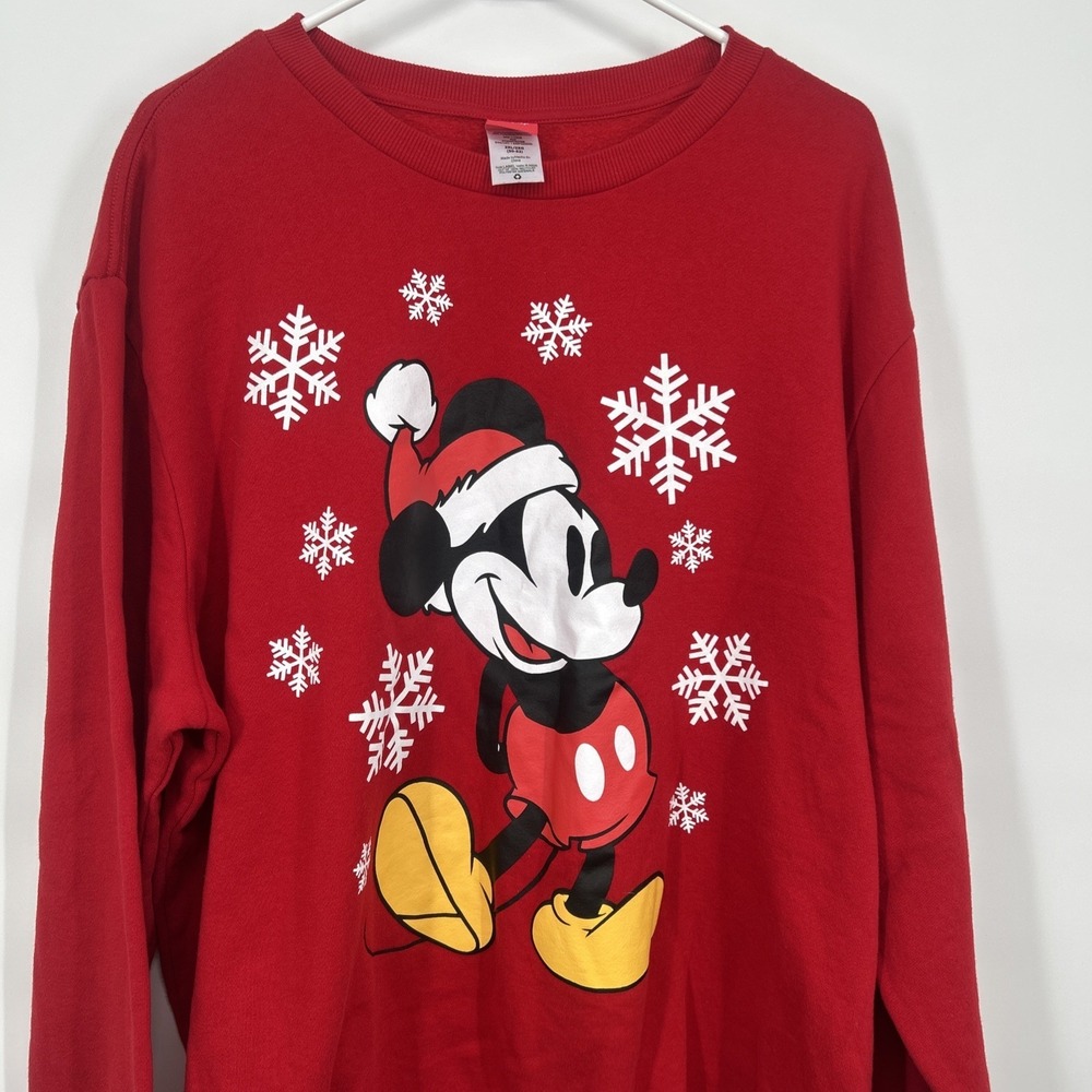 Disney Mickey Mouse Pullover Sweater Winter Holidays Snowflakes Size 2XL